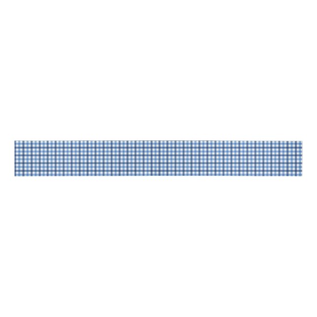 Gros-grain Bleu Chèques Cottage Charme Ruban (Devant)
