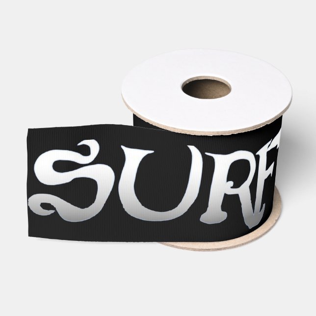 Gros-grain bobine de ruban noir surf (Bobine)