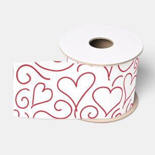 Gros-grain Coeurs et tourbillons Ruban Grosgrain