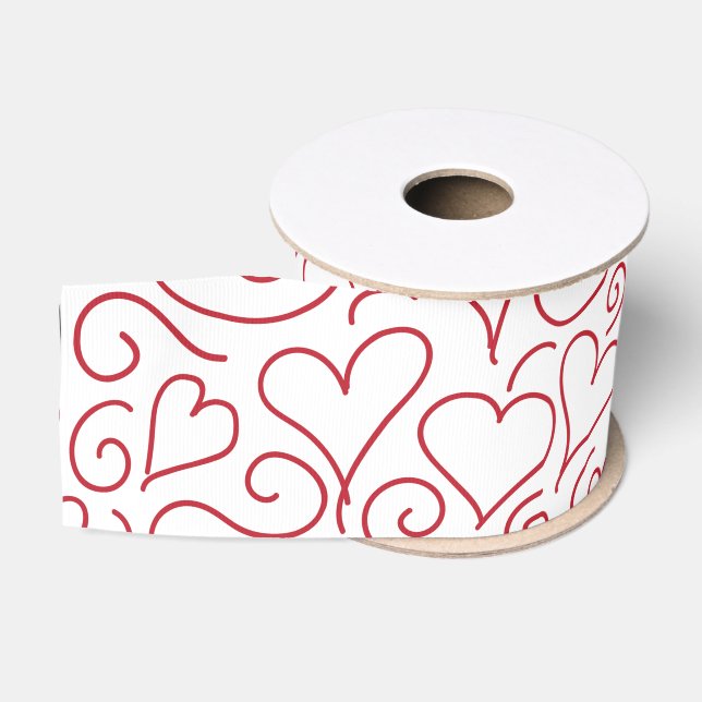 Gros-grain Coeurs et tourbillons Ruban Grosgrain (Bobine)