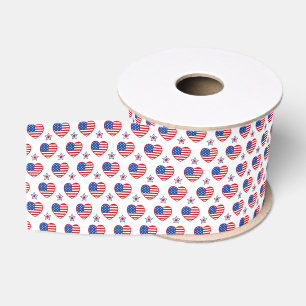 Gros-grain Coeurs patriotiques Ruban Grosgrain
