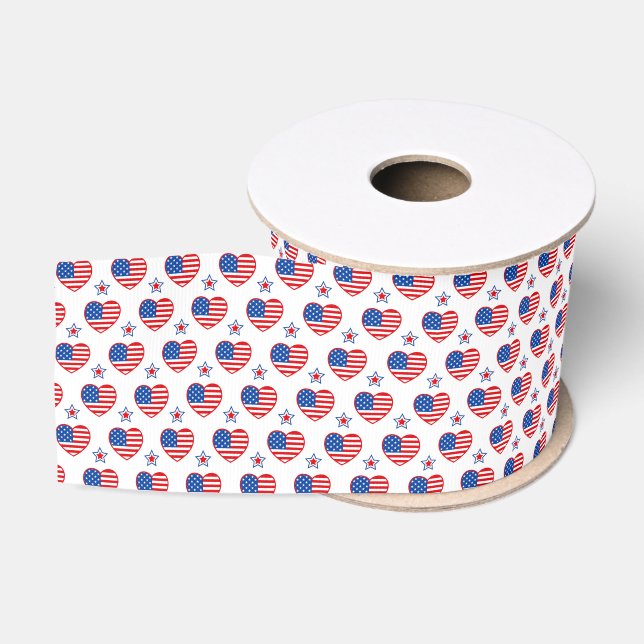 Gros-grain Coeurs patriotiques Ruban Grosgrain (Bobine)