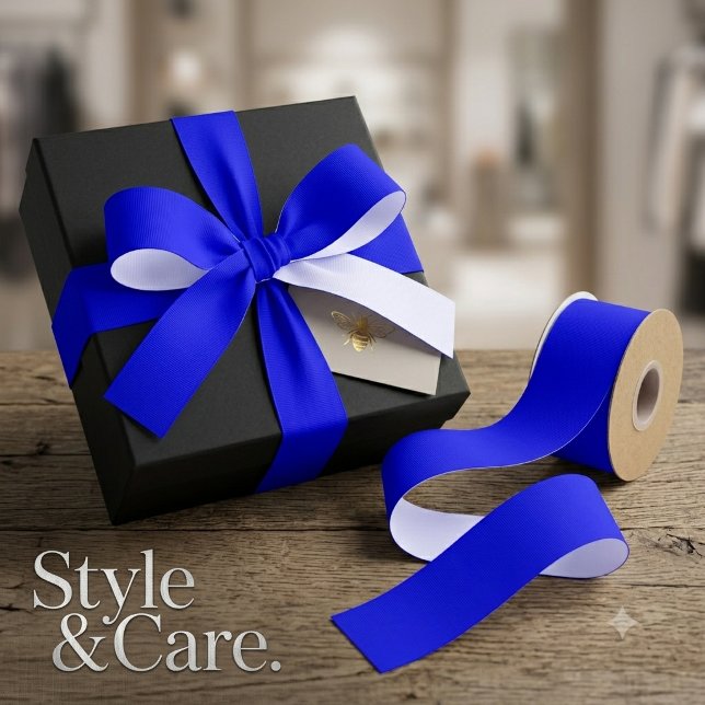 Gros-grain Conception élégante de ruban grosgrain bleu uni (Elegant Solid Blue Grosgrain Ribbon Design)