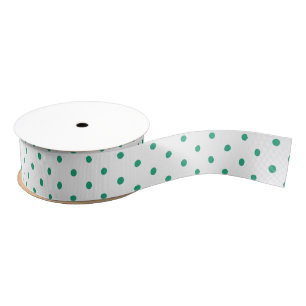 Gros-grain Cottage Cerise Aqua Ruban Doté