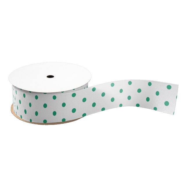 Gros-grain Cottage Cerise Aqua Ruban Doté (Bobine)