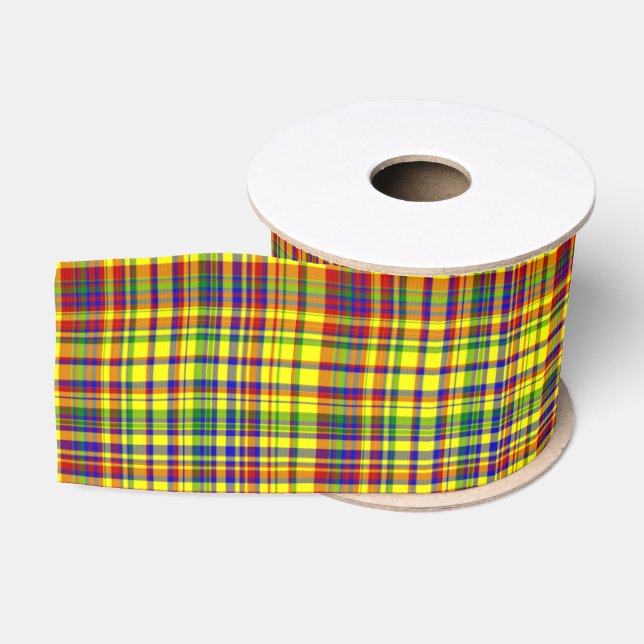 Gros-grain Couleurs primaires PLAID 17-Grosgrain ruban (Bobine)