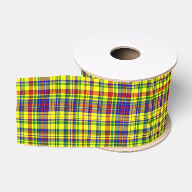 Gros-grain Couleurs primaires PLAID 18-Grosgrain ruban (Bobine)