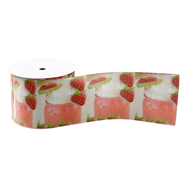 Gros-grain daquirri de fraise à ruban décoratif (Bobine)