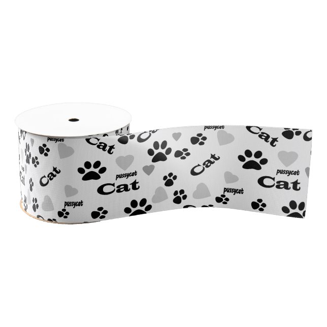 Gros-grain Empreintes de chat ruban grosgrain (Bobine)