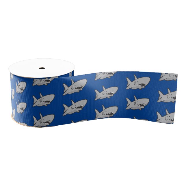 Gros-grain Fête d'anniversaire de requin Bleu Grosgrain Ruban (Bobine)