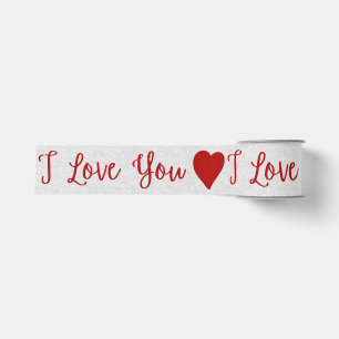 Gros-grain Je t'aime ruban grosgrain rouge pailleté pour la S