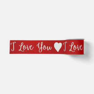 Gros-grain Je t'aime Ruban grosgrain scintillant blanc pour l
