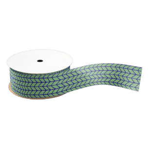 Gros-grain KNIT VERT BLEUE 1,5 po Grand ruban Grosgrain