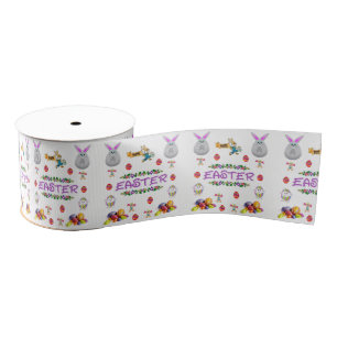 Gros-grain lapin de pâques en ruban décoratif