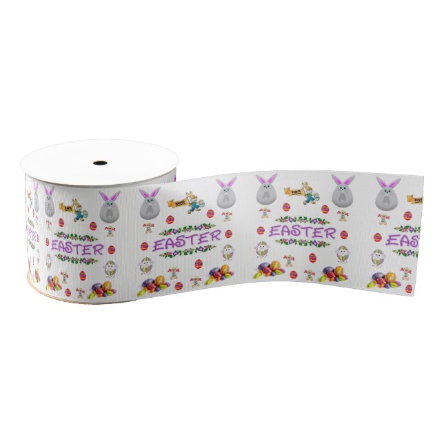 Gros-grain lapin de pâques en ruban décoratif (Bobine)