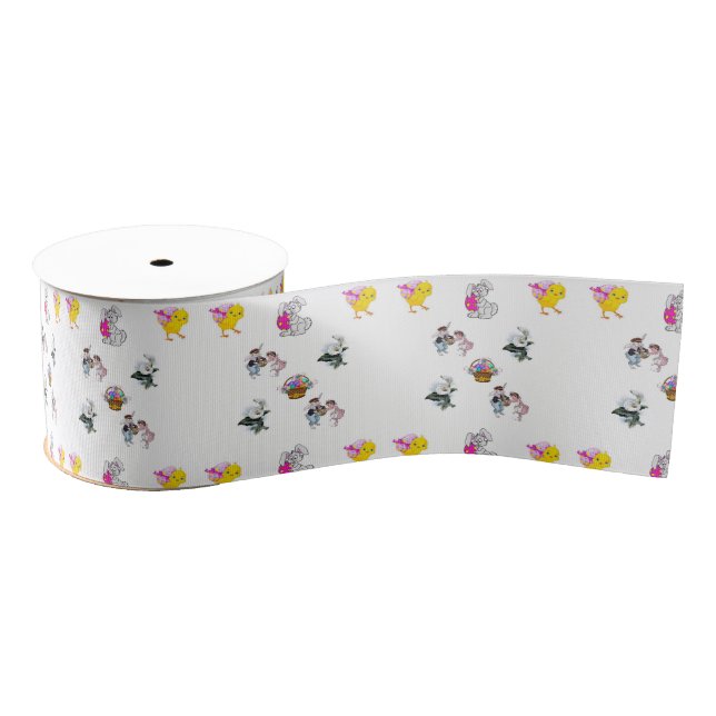 Gros-grain lapin de pâques en ruban décoratif (Bobine)