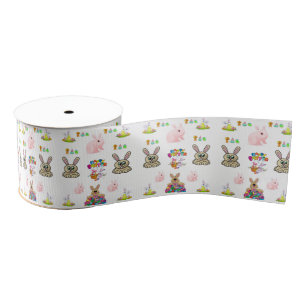 Gros-grain lapin de pâques en ruban décoratif