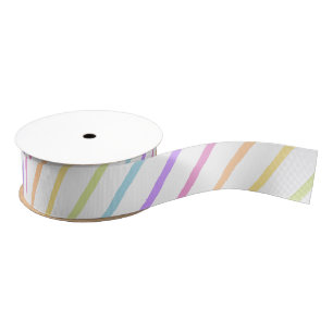 Gros-grain L'arc-en-ciel en pastel barre le ruban