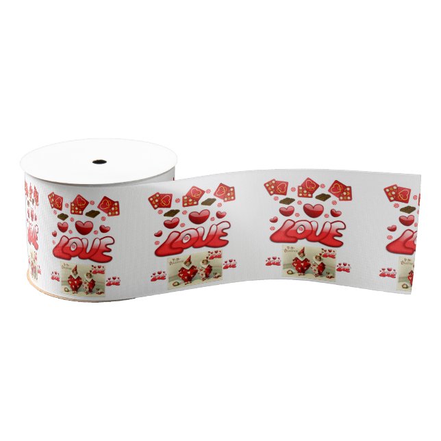 Gros-grain les valentines aiment le ruban (Bobine)