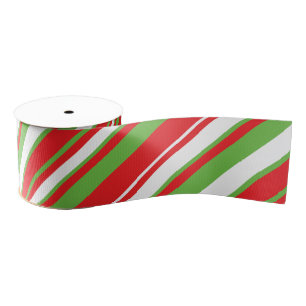 Gros-grain Lignes diagonales motif Noël Grosgrain Ruban