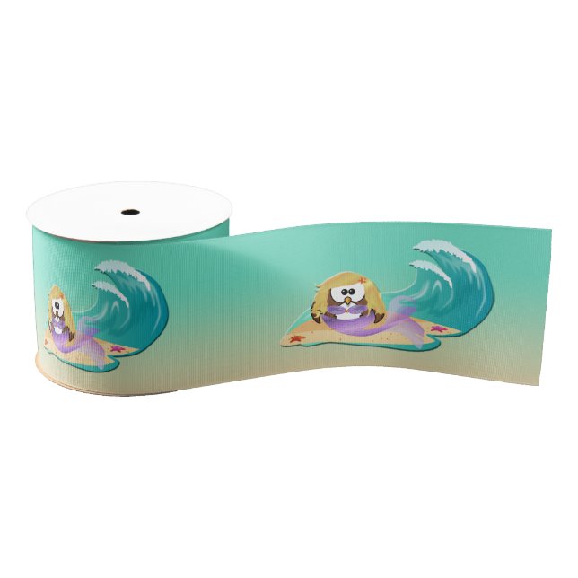 Gros-grain mermaid owl - ruban (Bobine)