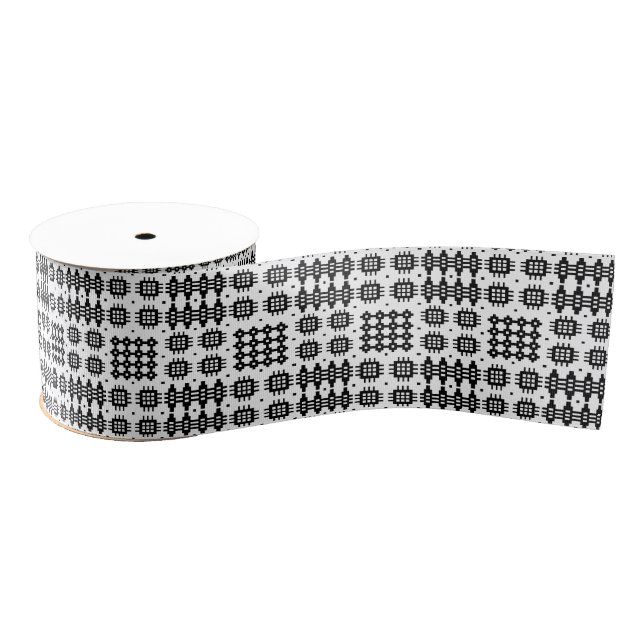 Gros-grain Noir de tapisserie de Faux de Gallois, ruban blanc (Bobine)