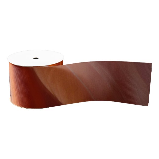 Gros-grain Plumes de Flamant rose - Ruban orange (Bobine)