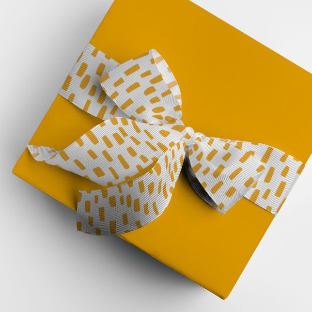 Gros-grain Points de lavage blanc et orange Ruban Grosgrain (Golden orange on white dashing dots ribbon.)