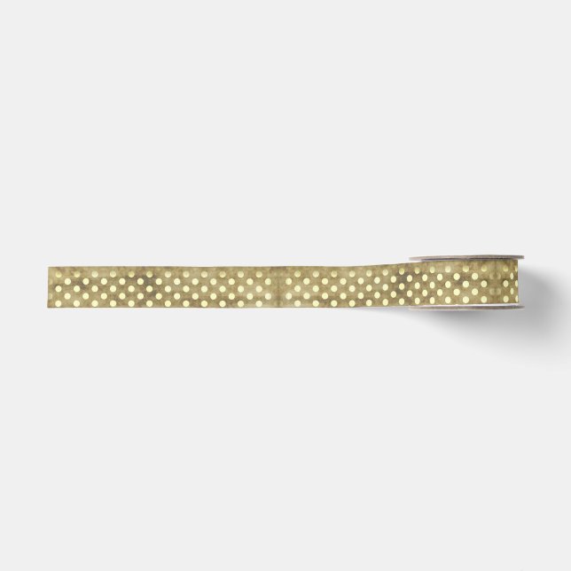 Gros-grain Pois beige et ruban vert (Devant)