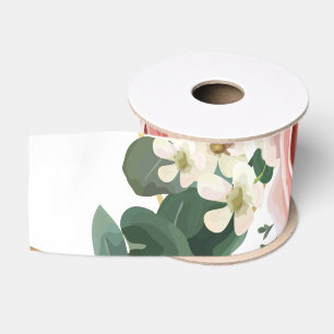 Gros-grain rose de jardin géométrique à ruban de 3" Grosgrain