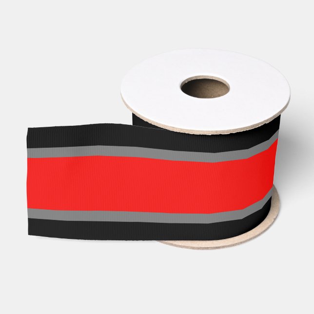 Gros-grain Rouge avec le ruban noir et gris de bande (Bobine)