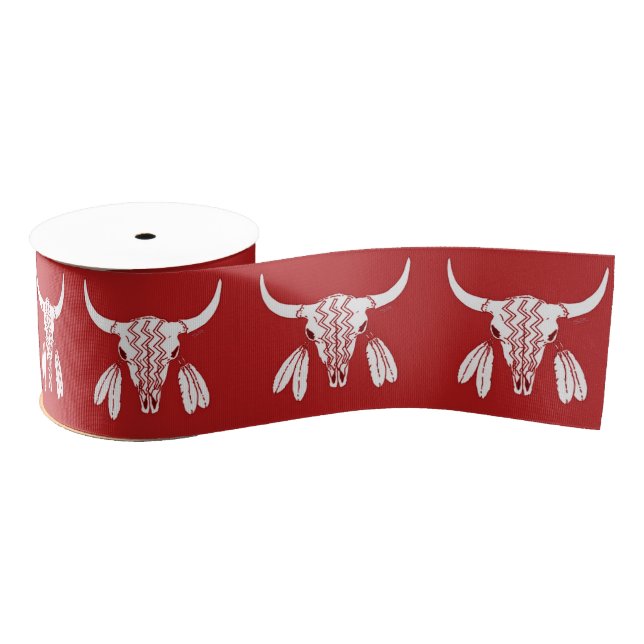 Gros-grain Rouge Ghost Dance Buffalo bobine ruban (Bobine)