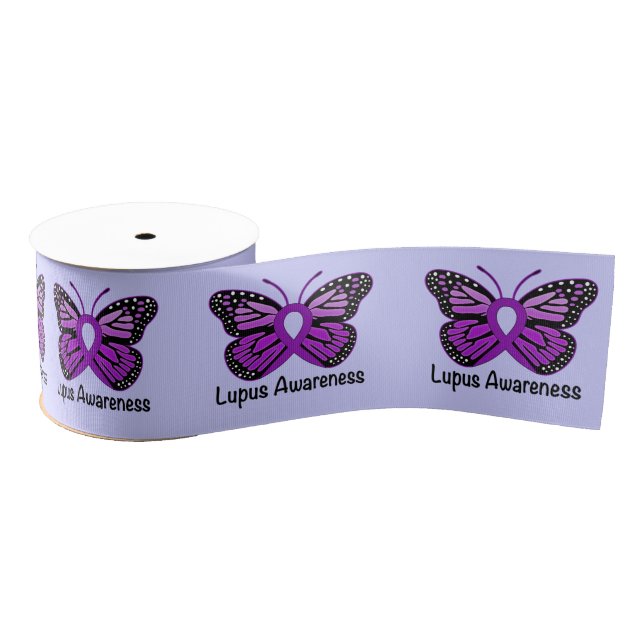 Gros-grain Ruban 3" de conscience de papillon de lupus (Bobine)