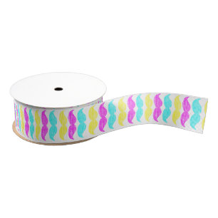 Gros-grain Ruban à motif de moustache Pop Art vibrant