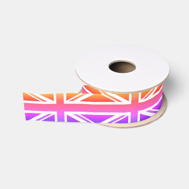 Gros-grain Ruban arc-en-ciel Drapeau britannique, Royaume-Uni (Bobine)