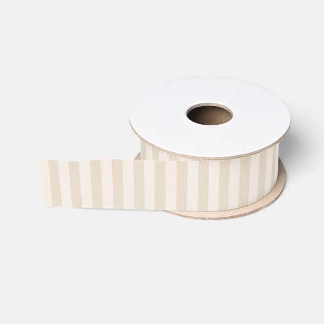 Gros-grain Ruban beige et crème Moyen ruban (Bobine)