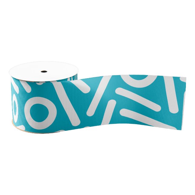 Gros-grain Ruban blanc de motif de monogramme de seamlses de (Bobine)
