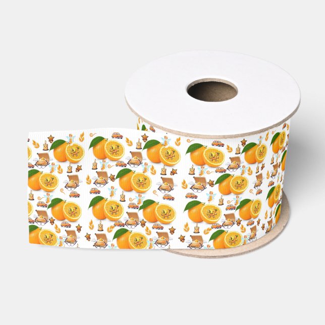Gros-grain Ruban Bon Anniversaire Cake Fée Oranges (Bobine)