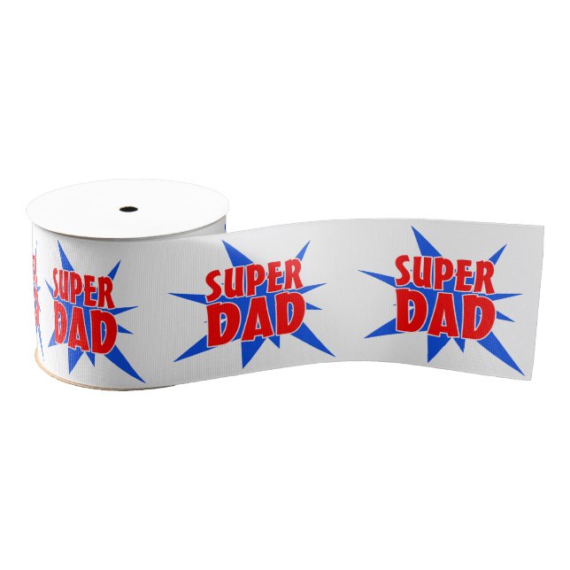 Gros-grain Ruban cadeau de la Fête du Père Super Papa (Bobine)
