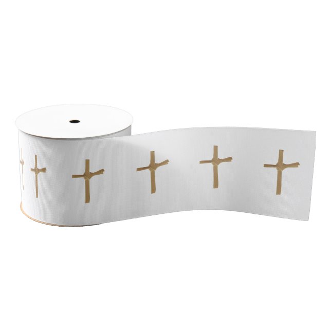 Gros-grain Ruban Christian Patterned Palm Cross (Bobine)