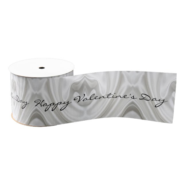 Gros-grain Ruban Coeurs d'argent Heureuse Sainte-Valentin (Bobine)