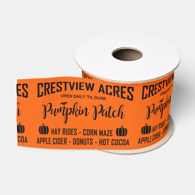 Gros-grain Ruban CRESTVIEW ACRES CITROUILLE PATCH (Bobine)