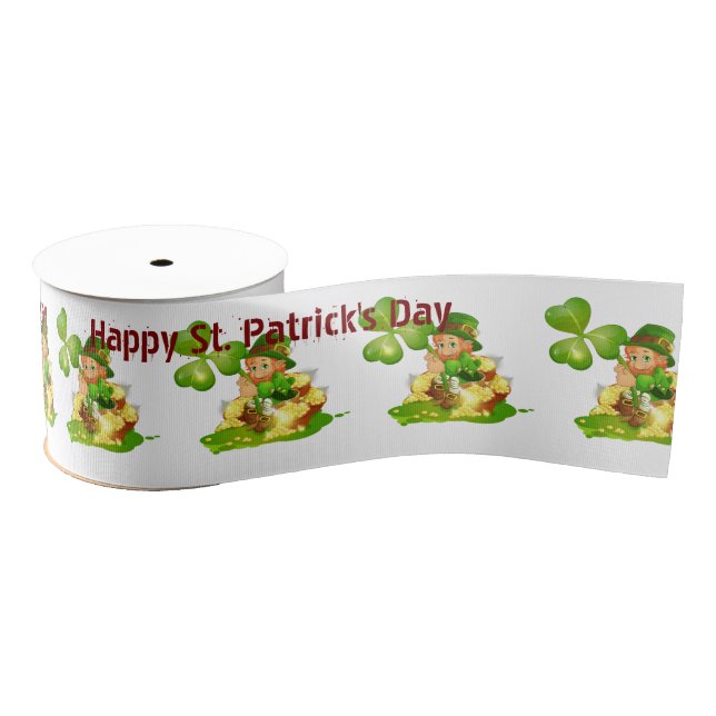 Gros-grain Ruban d'Anniversaire de la Saint-Patrick (Bobine)