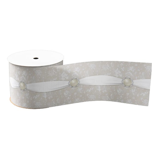 Gros-grain Ruban de 30e anniversaire du Mariage Bold Damask (Bobine)