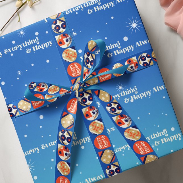 Gros-grain Ruban de Cadeau de Fête Bold Ornements Modernes (This listing is for the ribbon only the wrapping paper is sold separately in the same collection>)
