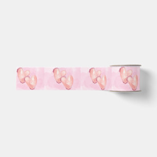 Gros-grain Ruban de coeurs roses pour cadeau de mariage Saint