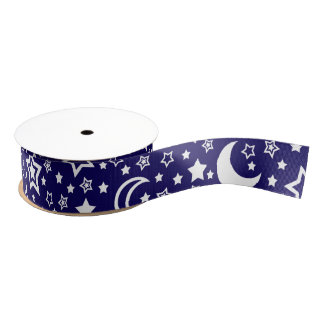 Gros-grain Ruban de lune et d'étoiles