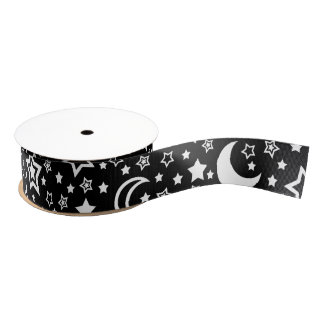Gros-grain Ruban de lune et d'étoiles
