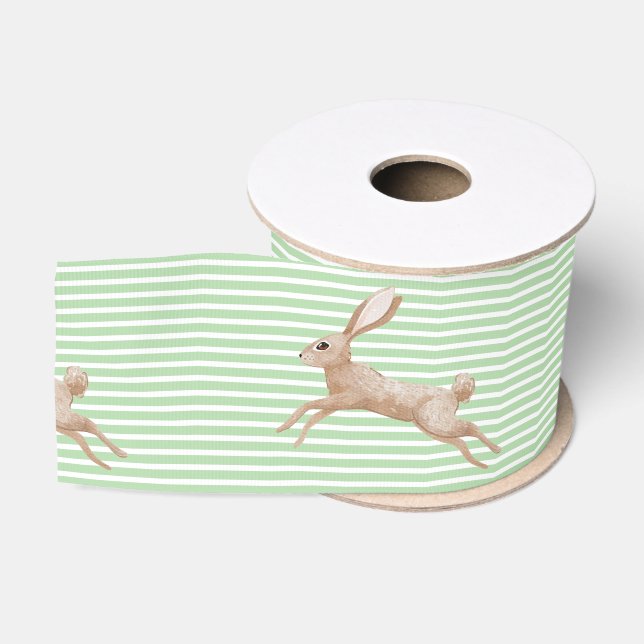 Gros-grain Ruban de Pâques avec le Bunny Leaping Design (Bobine)