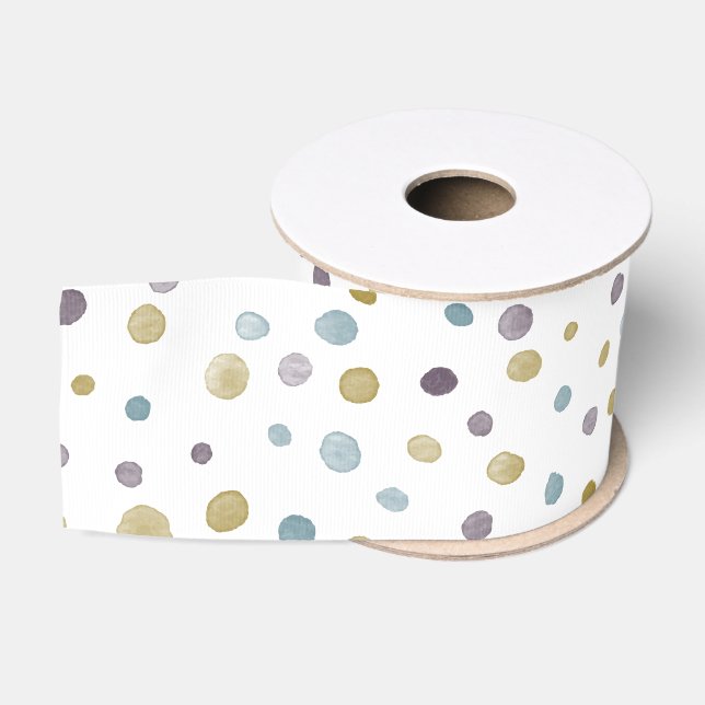 Gros-grain Ruban de points d'aquarelle Janet Confetti (Bobine)
